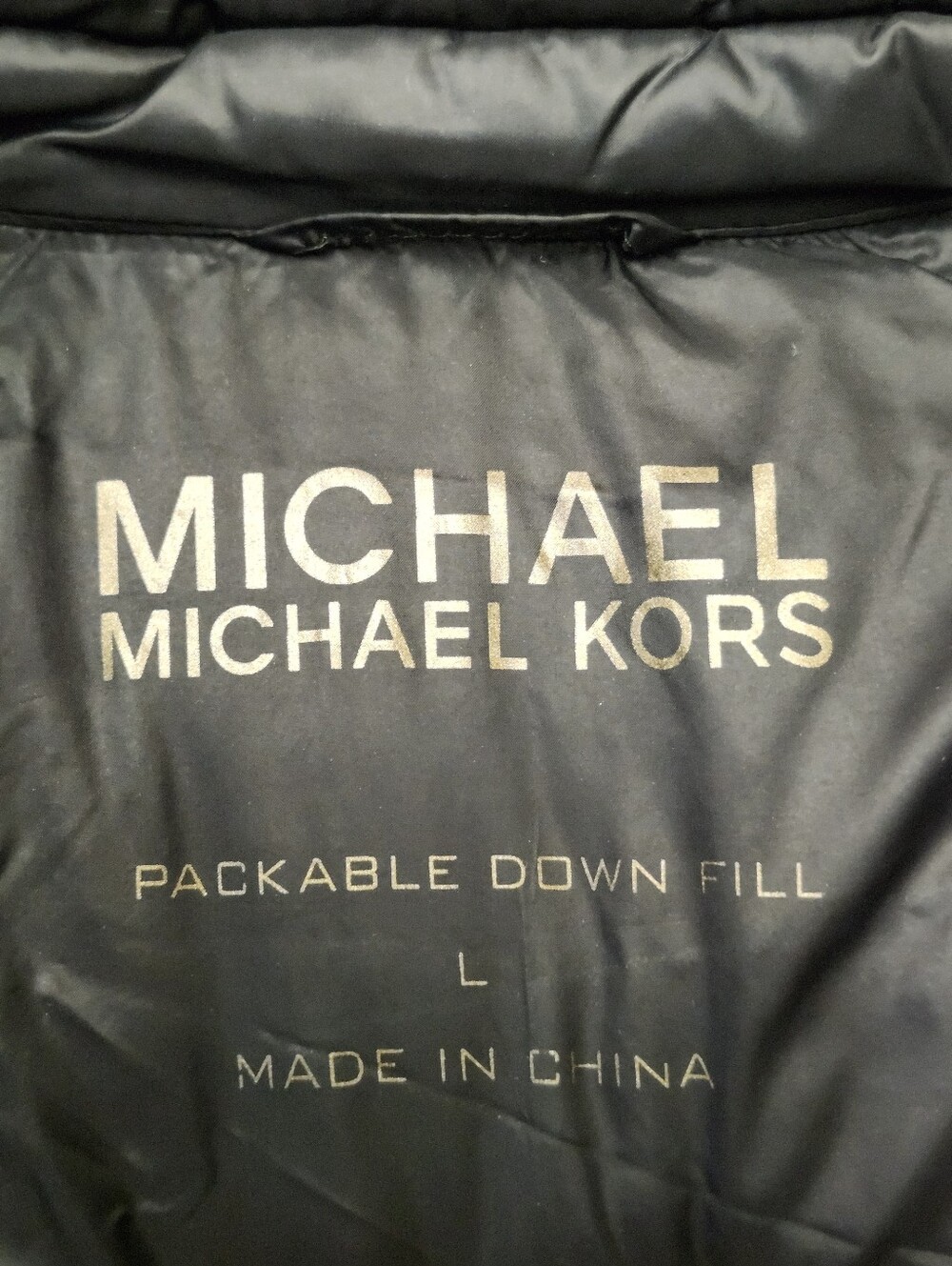 • Michael Michael Kors Black Lightweight Packable Down Puffer Hooded Jacket L - Picture 6 of 11